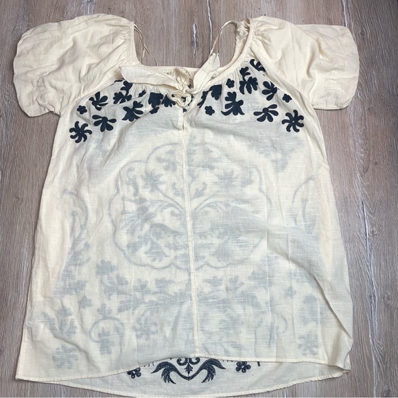 Free People Women’s Fiona Embroidered Mini Dress Ivory Combo Boho Size Small - Picture 10 of 16